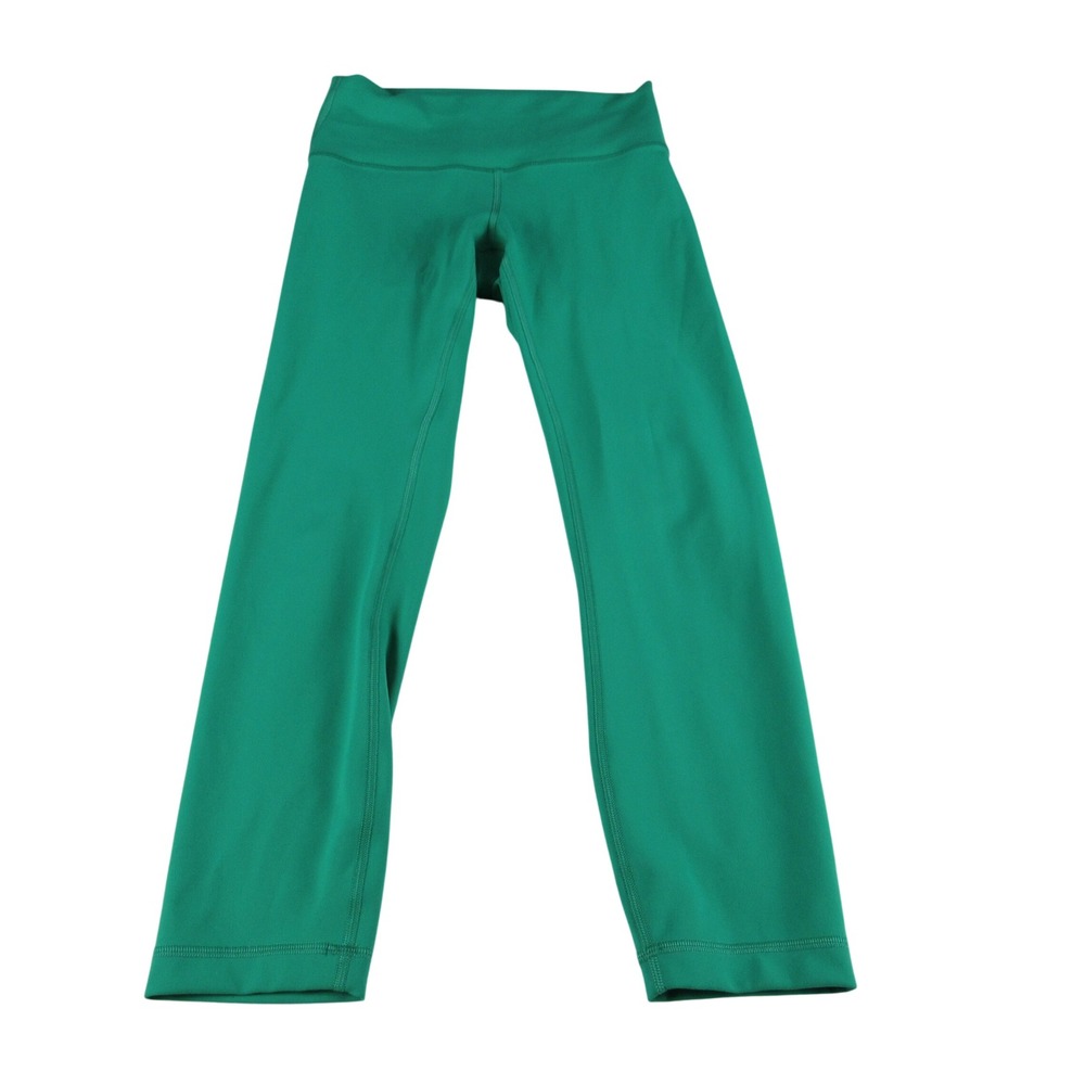 Lululemon Wunder Under Crop‎ Women 6 Green Excellent Yoga Leggings